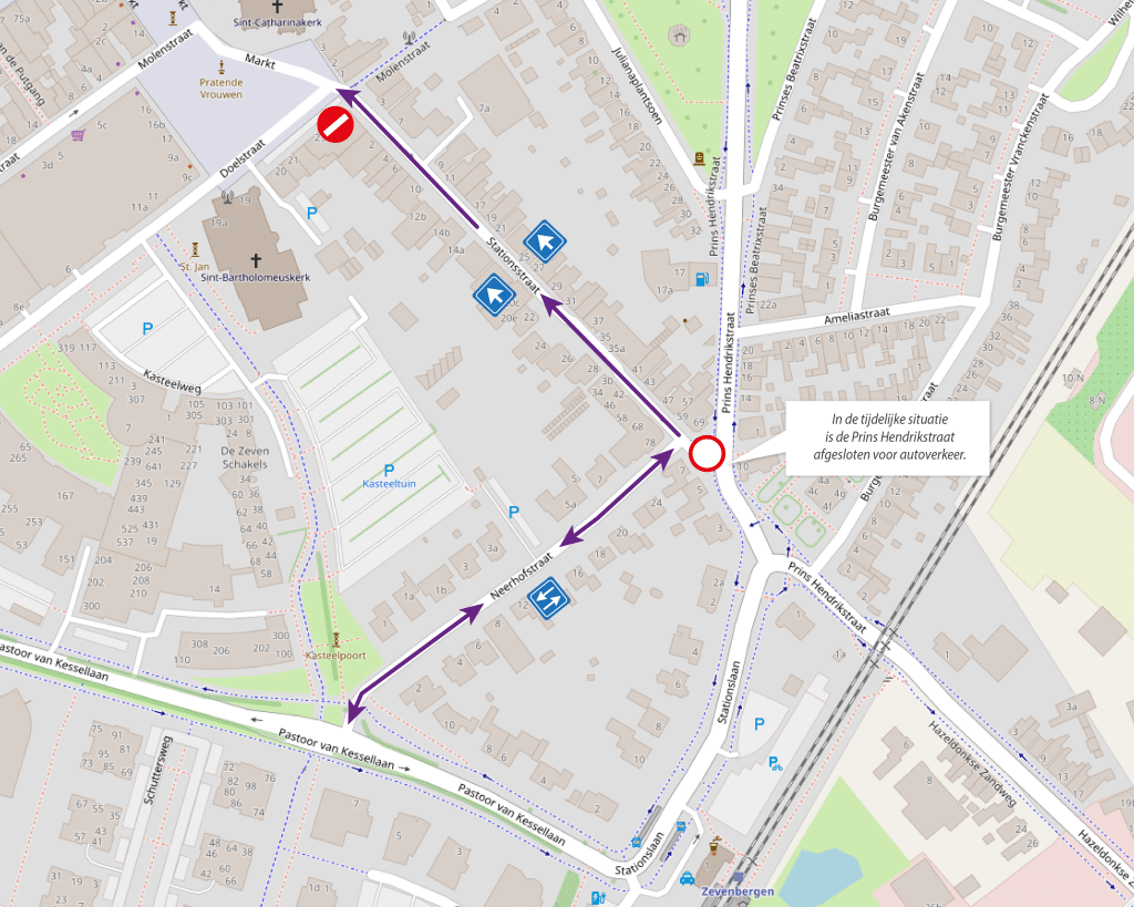 Tijdelijke verkeersaanpassingen Neerhofstraat en Stationsstraat Zevenbergen