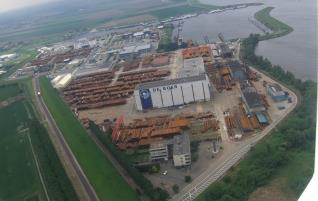 Luchtfoto van Industrieterrein Dintelmond